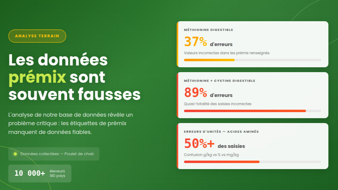 37% d'erreurs dans les valeurs de méthionine — Feed Access